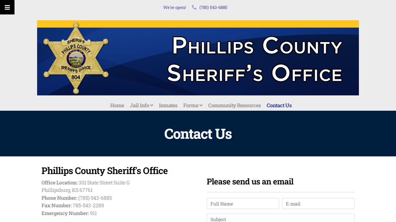 Contact Us — Phillips County KS Sheriff's Office